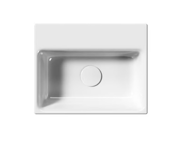 NUBES 40X32 - Wall-mounted rectangular ceramic washbasin with towel rail by GSI ceramica - view 3